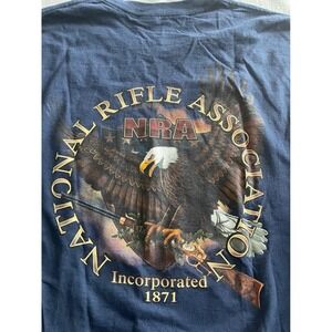 NRA National Rifle Association Long Sleeve T-Shirt Mens XL Navy Blue Eagle